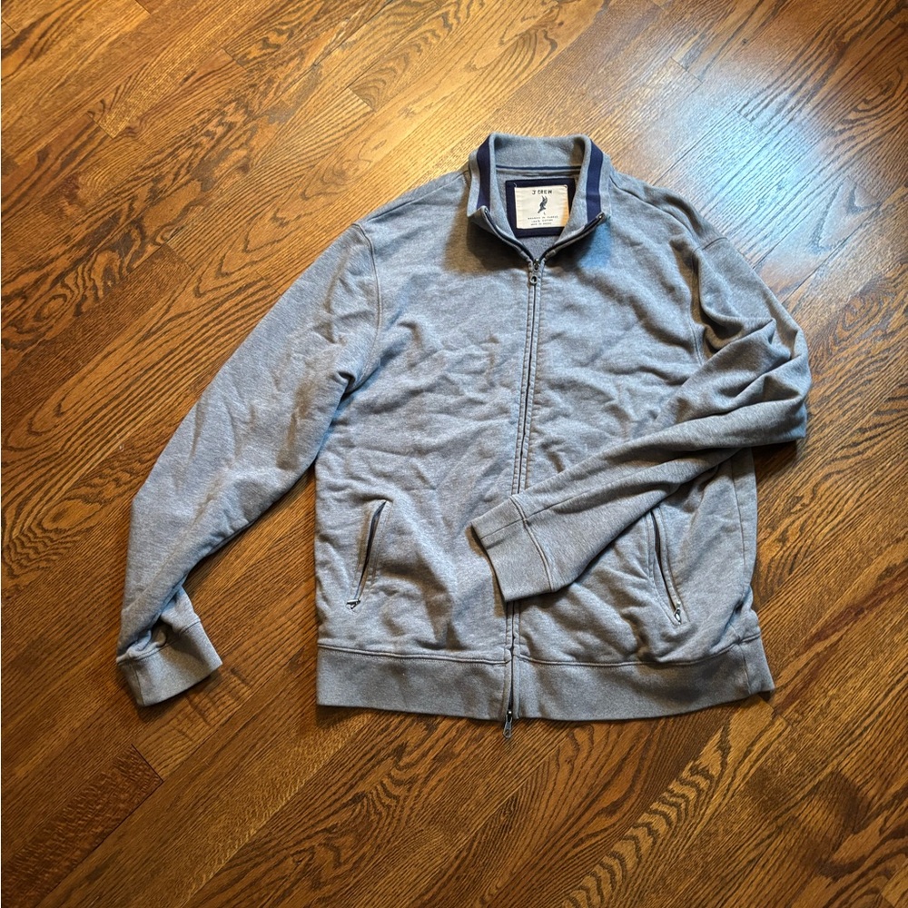 J. Crew Men's Zip Up Gray Sweater